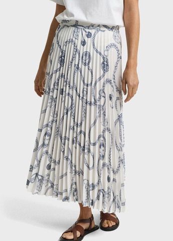 Белая кэжуал с геометрическим узором юбка Gant плиссе