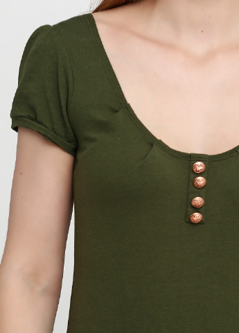 Оливковое (хаки) кэжуал платье платье-футболка Red Label однотонное