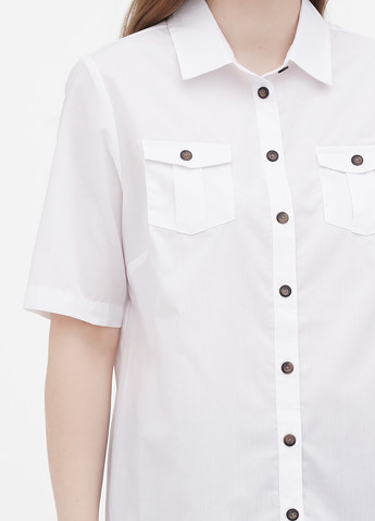 Белая кэжуал рубашка однотонная Minus