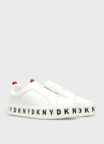 Белые слипоны DKNY с логотипом с надписью