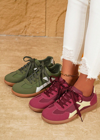 Кроссовки SHEIN бордовые демисезоны (332110982)