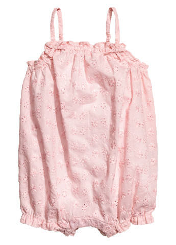 Комбинезон H&M комбинезон-шорты однотонный бледно-розовый кэжуал