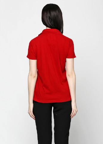 Красная женская футболка-поло Ganesh с надписью