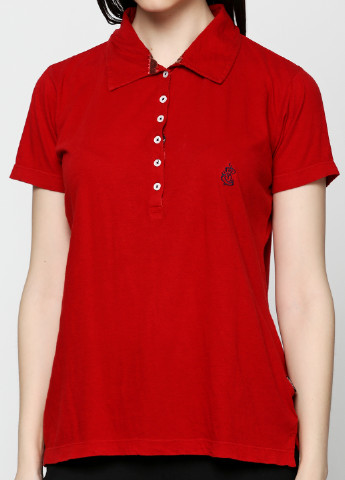 Красная женская футболка-поло Ganesh с надписью
