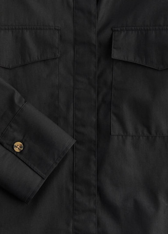 Черная кэжуал рубашка однотонная H&M