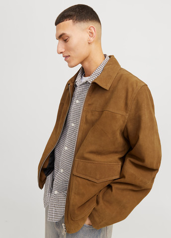 Коричнева демісезонна куртка Jack & Jones