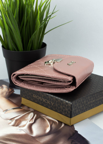Жіночий шкіряний гаманець R-RD-19-GCL-Q woodrose маленький нюдовий Rovicky (256549992)