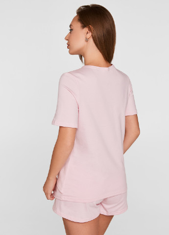 Розовая всесезон пижама для беременных и кормящих (футболка, шорты) футболка + шорты Lullababe