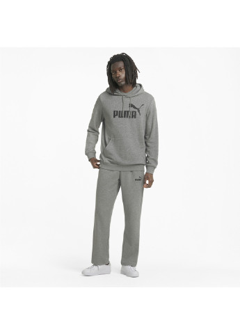 Серая демисезонная толстовка essentials big logo men’s hoodie Puma