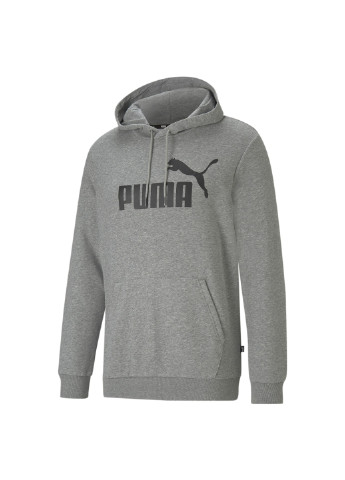 Серая демисезонная толстовка essentials big logo men’s hoodie Puma