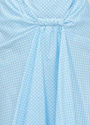 Светло-голубая кэжуал в горошек юбка The J. Peterman Company а-силуэта (трапеция)