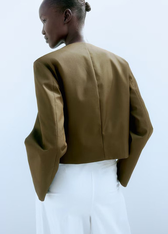 Хаки женский жакет H&M однотонный - демисезонный