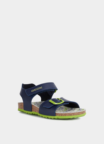 Темно-синие кэжуал сандалии Geox на липучке