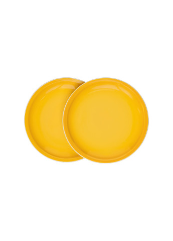 Набор фарфоровых тарелок 2 шт желтый Ernesto жёлтые