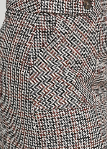 Светло-коричневая кэжуал с узором гусиная лапка юбка TU