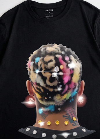 Черная футболка SHEIN