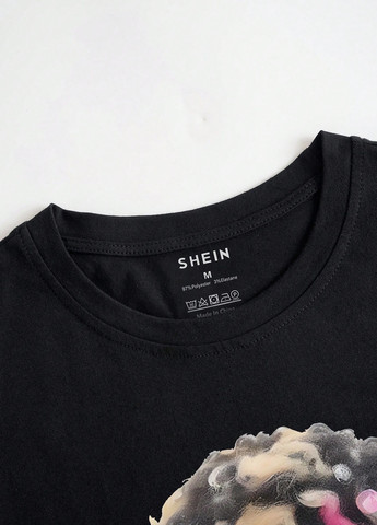 Черная футболка SHEIN