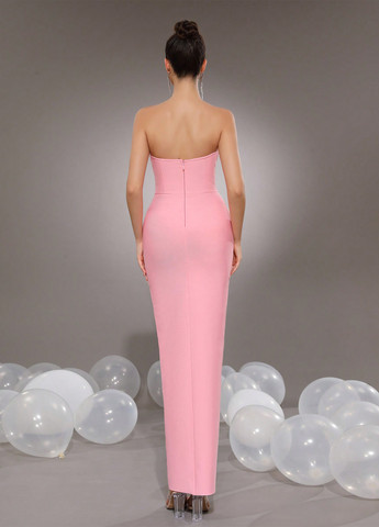 Світло-рожева святковий, вечірня сукня футляр SHEIN однотонна