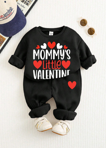 Черный демисезонный костюм (свитшот, брюки) брючный SHEIN