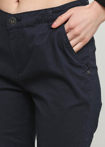 Темно-синие кэжуал демисезонные зауженные брюки Desires