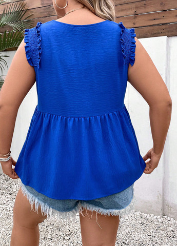 Синіти блуза з баскою SHEIN