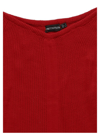 Червона кежуал сукня сукня светр PrettyLittleThing однотонна