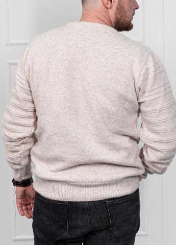 Бежевый зимний свитер мужской джемпер ISSA PLUS GN4-86