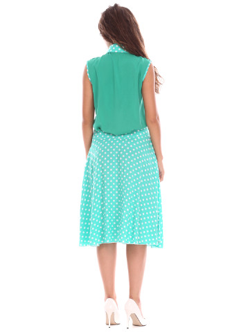 Костюм (блуза, юбка) Ut юбочный горошек зелёный кэжуал