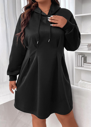 Черное кэжуал, спортивное платье платье-худи SHEIN однотонное