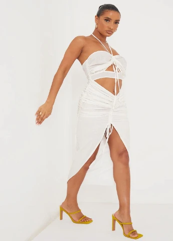 Білий кежуал сукня PrettyLittleThing однотонна