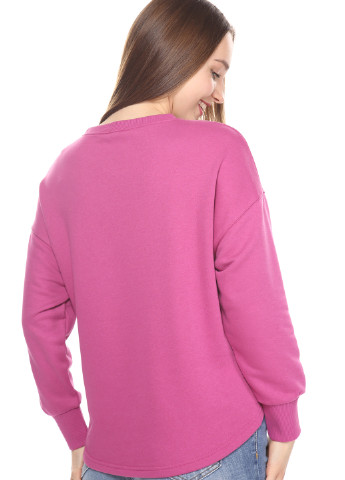 Свитшот MMS - Прямой крой надпись розовый кэжуал хлопок, трикотаж - (245677735)