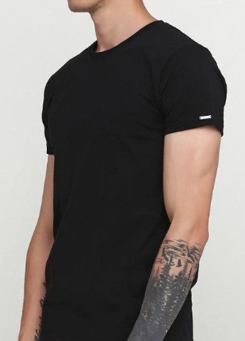 Чорна футболка чоловіча new чорний 202 Cornette