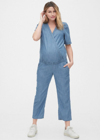 Комбінезон для вагітних Gap комбінезон-брюки однотонний синій джинсовий ліоцелл