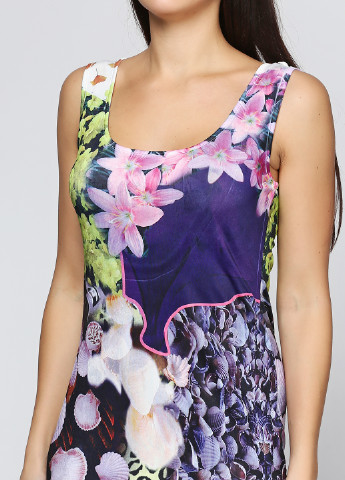Фиолетовое кэжуал платье Snake Milano с абстрактным узором