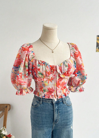 Комбинированная блуза SHEIN