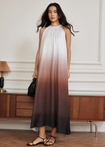 Комбинированное кэжуал платье оверсайз SHEIN колор блок