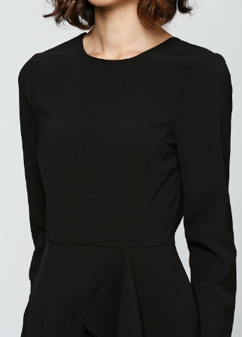 Черное кэжуал платье с длинным рукавом H&M однотонное