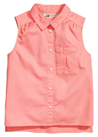 Розовая однотонная блузка H&M летняя