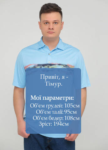 Голубой футболка-поло для мужчин Greg Norman с абстрактным узором