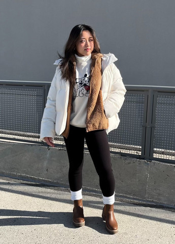 Коричневая демисезонная куртка Uniqlo