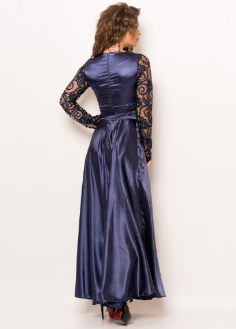 Темно-синее вечернее платье макси Issa однотонное