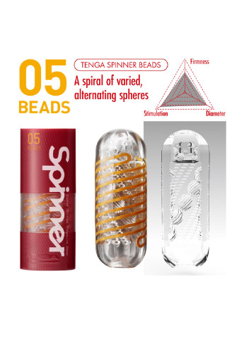 Мастурбатор Spinner 05 Beads с упругой стимулирующей спиралью внутри Tenga (252176617)