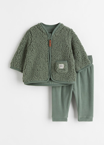 Темно-зеленый демисезонный комплект (толстовка, брюки) H&M