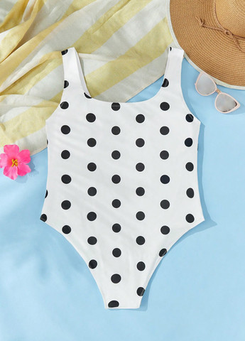 Белый летний купальник танк SHEIN