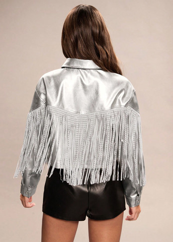 Срібна демісезонна куртка SHEIN