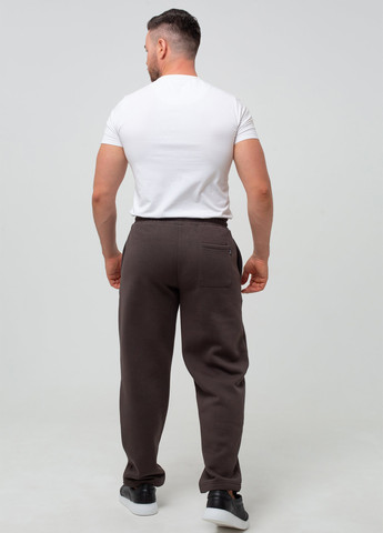 Кофейные спортивные демисезонные прямые брюки K.O.R