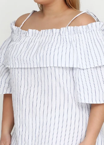 Белое кэжуал платье Missguided в полоску