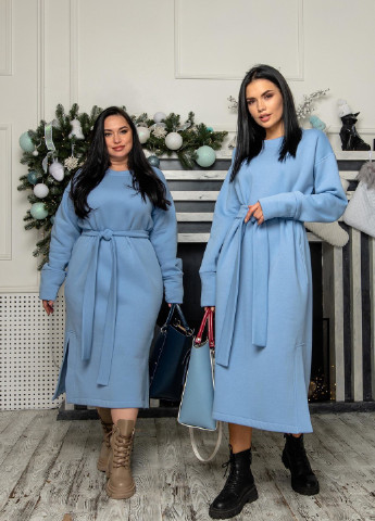 Голубое кэжуал платье Ри Мари однотонное