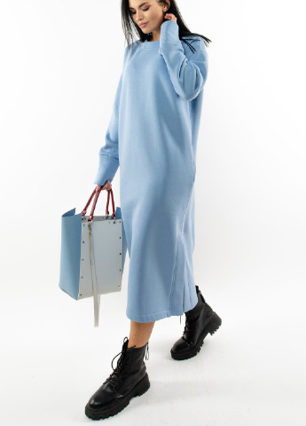 Голубое кэжуал платье Ри Мари однотонное