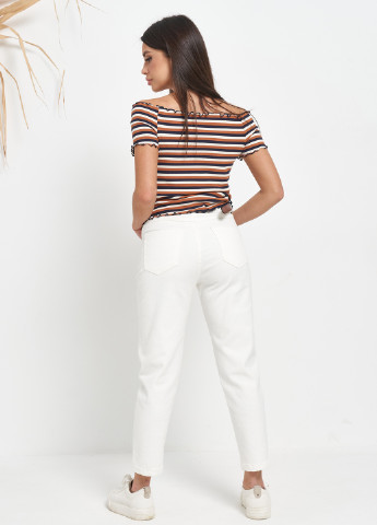 Белые демисезонные зауженные, укороченные джинсы Remix